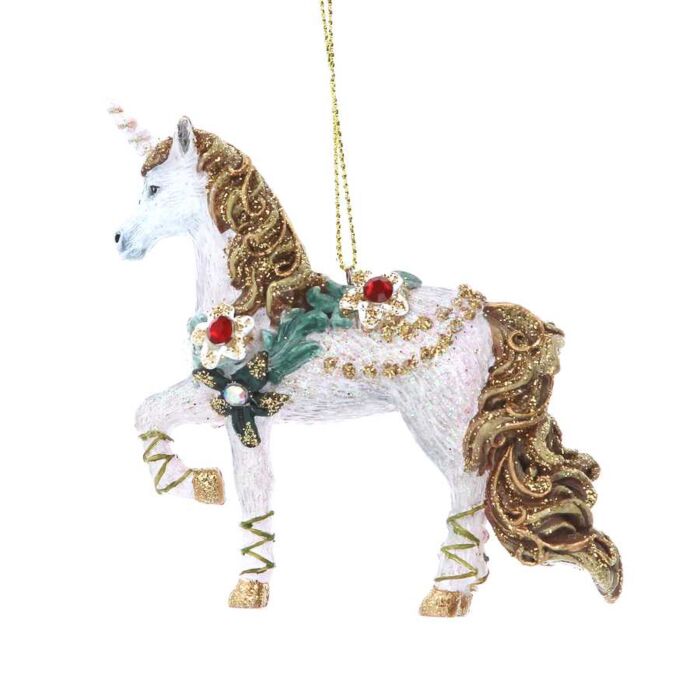 Gisela Graham Resin/Jewel Unicorn Decoration-2